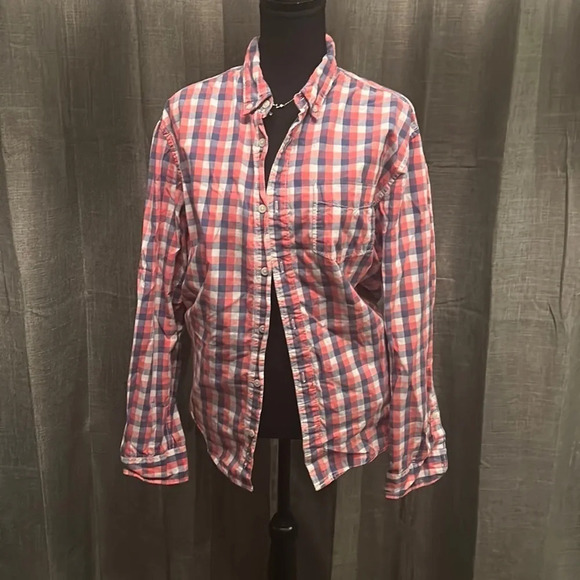 Pink and Blue Plaid Urban Pipeline Button Up - Picture 1 of 5